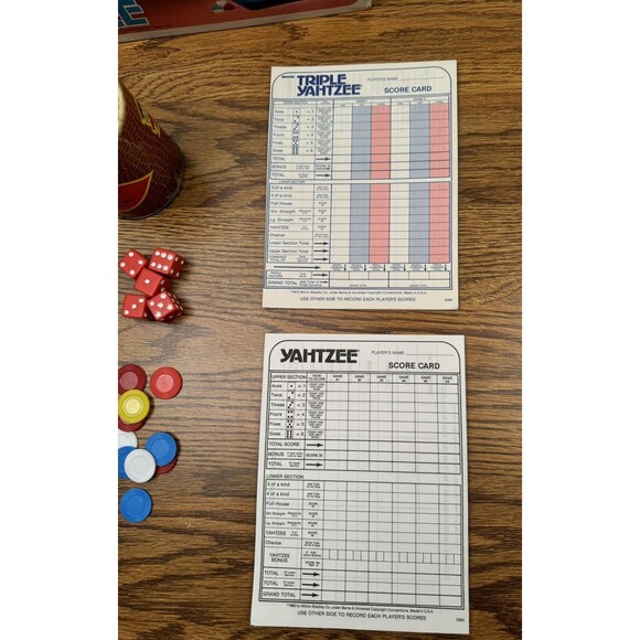 1980 Deluxe Triple YAHTZEE Dice Game By E.S. Lowe Complete! Vintage! See BONUS - Picture 9 of 11